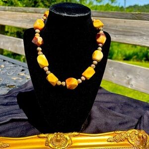 Large Natural Stone Bead Necklace